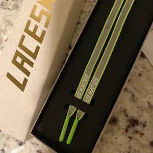 BNIB Authentic Golden Goose Neon Green Reflective Laces
